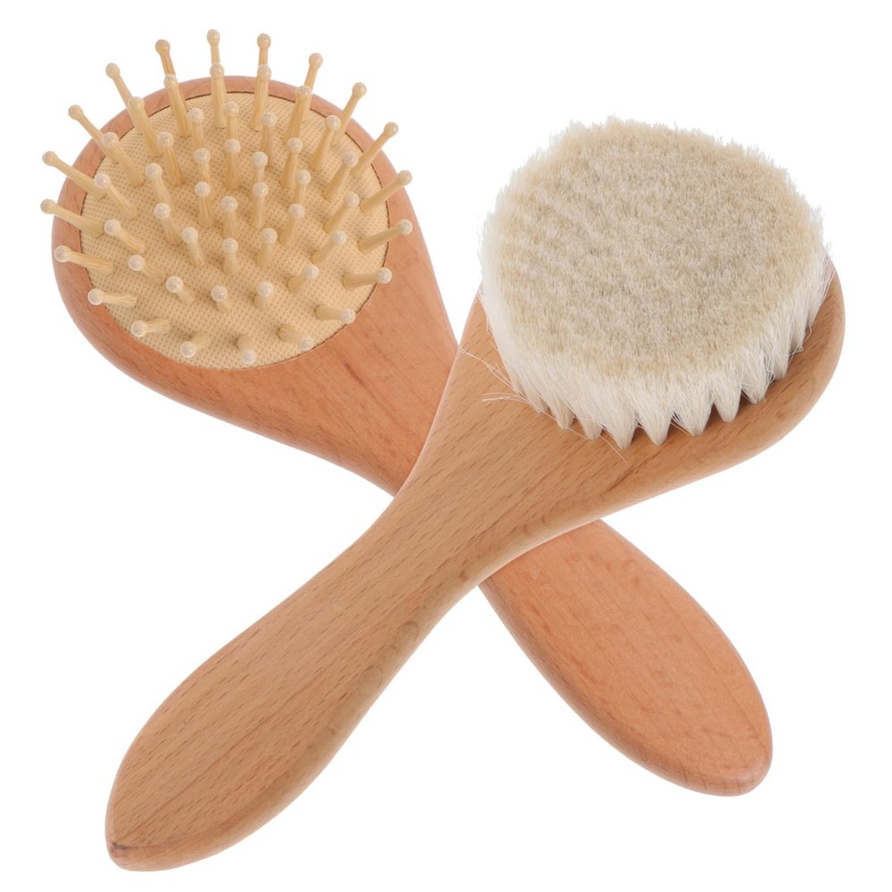 2Pcs Scalp Scrubber Soft Natural Hair Brush for Gentle Bathing Scalp Massage Portable Design for Newborns Comfortable Safe Hair Care