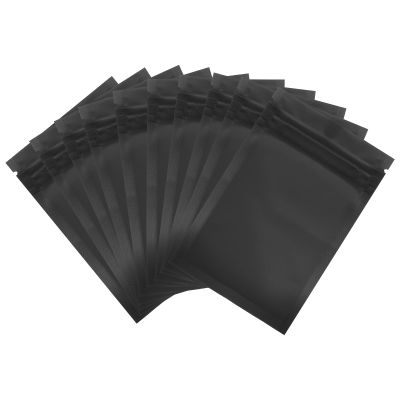 PATIKIL Resealable Packaging Bags for Small Business, 100 Pcs 3x5 Inch Matte Smell Proof Bags Aluminum Sealable Foil Flat Zipper Lock Pouch for Food Storage, Black