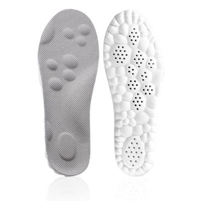 Massage Insoles for Men Women, 2025 New Comfortble Massage Insole, 4D Anti-Slip Breathable Foam Insoles with Arch Support (Gray, Men 9-10.5/Women 10.5-12)