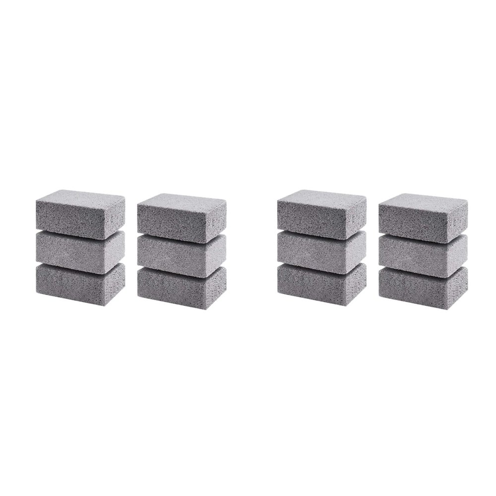 Cwmiibili 12Pcs BBQ Grill Clean Brick Block Barbecue Cleaning Stone BBQ Racks Stains Grease Cleaner Gadgets Kitchen BBQ Tools