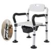 LYXFYPi Bedside Commode, Folding Toilet Chair with Arms, Multi-Functional Shower Chair Bench for Pregnant and Elderly, Safety Aid for Seniors Up to 220 Lbs view 1