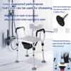 LYXFYPi Bedside Commode, Folding Toilet Chair with Arms, Multi-Functional Shower Chair Bench for Pregnant and Elderly, Safety Aid for Seniors Up to 220 Lbs view 2