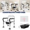 LYXFYPi Bedside Commode, Folding Toilet Chair with Arms, Multi-Functional Shower Chair Bench for Pregnant and Elderly, Safety Aid for Seniors Up to 220 Lbs view 3