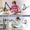 10X Large Magnifying Glass with Light and Clamp, Real Glass, 5 Color Modes, Stepless Dimmable, Lighted Magnifier with Stand Hands Free, LED Swing Arm Desk Lamp for Close Work, Craft, Reading - Blue view 2