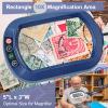 10X Large Magnifying Glass with Light and Clamp, Real Glass, 5 Color Modes, Stepless Dimmable, Lighted Magnifier with Stand Hands Free, LED Swing Arm Desk Lamp for Close Work, Craft, Reading - Blue view 3