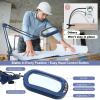 10X Large Magnifying Glass with Light and Clamp, Real Glass, 5 Color Modes, Stepless Dimmable, Lighted Magnifier with Stand Hands Free, LED Swing Arm Desk Lamp for Close Work, Craft, Reading - Blue view 4
