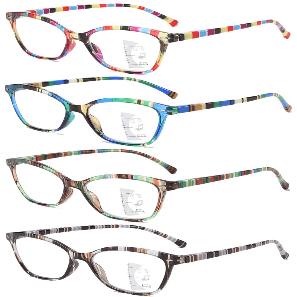 JOON-joon Progressive Multifocus Reading Glasses for Women 4 Pairs Blue Light Blocking Progressive Multifocus Readers +2.0
