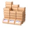 100 Pcs Soap Packaging Boxes with Window, 3.55x2.4x1.2 Inch Small Brown Soap Soap Packaging Boxes, Mini Soap Gift Boxe for Wedding, Birthday, Party, Bakery Candy Cookies Packaging, Easy to Assemble view 1