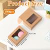 100 Pcs Soap Packaging Boxes with Window, 3.55x2.4x1.2 Inch Small Brown Soap Soap Packaging Boxes, Mini Soap Gift Boxe for Wedding, Birthday, Party, Bakery Candy Cookies Packaging, Easy to Assemble view 2