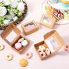 100 Pcs Soap Packaging Boxes with Window, 3.55x2.4x1.2 Inch Small Brown Soap Soap Packaging Boxes, Mini Soap Gift Boxe for Wedding, Birthday, Party, Bakery Candy Cookies Packaging, Easy to Assemble view 4