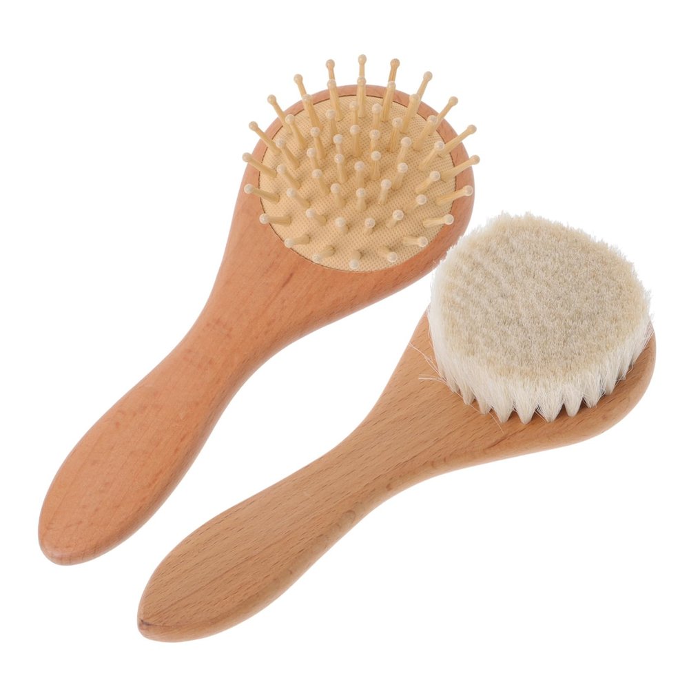 2Pcs Scalp Scrubber Natural Hair Brush for Gentle Scalp Massage Soft Comfortable Shampoo Brush for Cradle Cap Treatment Compact Portable Design