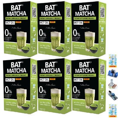 BatMatcha Sugar-Free Green Tea Smooth Delicious Mellow Intense Roasted Fruit Snack 10 Sachets/Box Set 6 A553 By Thaigiftshop [Get Free Tomato Facial Mask]
