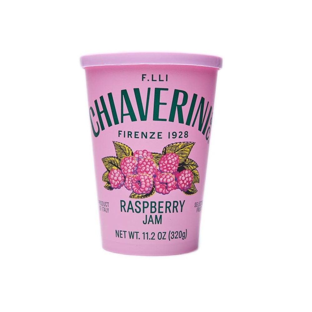 CHIAVERINI Italian Raspberry Fruit Preserves Jam from Florence Tuscany | 4 Natural Ingredient Recipe | No High Fructose Corn Syrup | Non-GMO | 11.2 oz Tapered Jar