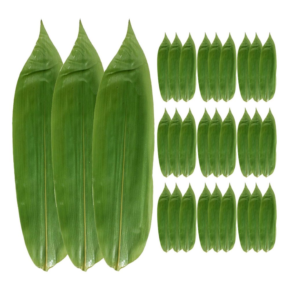 Amosfun Bamboo Leaves Sushi Plate Set 100pcs Decorative Sushi Leaves for Sashimi Presentation Food-Grade Bamboo for Japanese Cuisine for Catering and Home Dining
