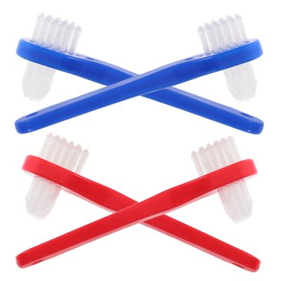 HOODANCOS Portable Denture Cleaning Brush Set 4PCS Small Soft Bristle Toothbrushes for Gentle Cleaning Travel Size Adult Toothbrush for Dentures and Oral Care