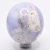 48mm 145g Blue White Chalcedony Sphere Polished Collectible Natural Gemstone Crystal Mineral Dcor Specimen Ball - India + Stand view 1