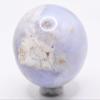 48mm 145g Blue White Chalcedony Sphere Polished Collectible Natural Gemstone Crystal Mineral Dcor Specimen Ball - India + Stand view 3