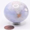 48mm 145g Blue White Chalcedony Sphere Polished Collectible Natural Gemstone Crystal Mineral Dcor Specimen Ball - India + Stand view 4