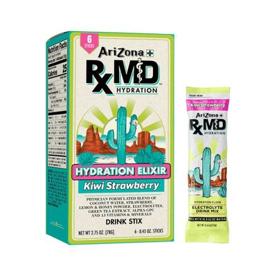 Arizona Rx MD Hydration Kiwi Strawberry - Drink Mix - 920mg of Electrolytes - 0.45 oz Powder Sticks (Pack of 6)