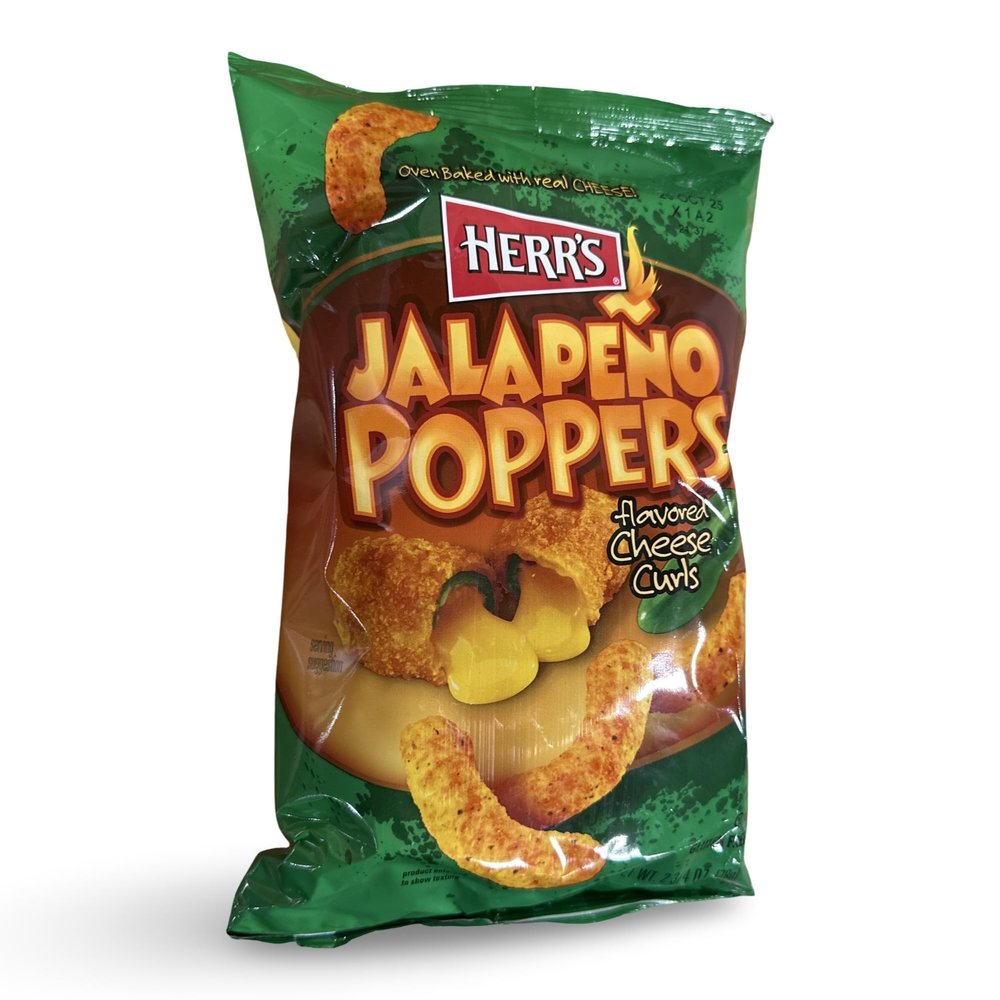 Herr's Jalapeno Popper Cheese Curls, 2.75 Ounce, 12 Per Case