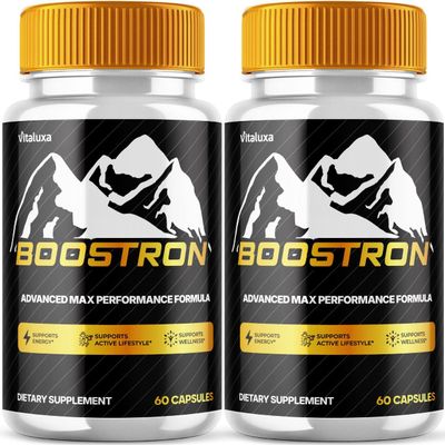 (2 Pack) Boostron Supplement Pills, Boostrom Capsules - Bostron Maximum Strength Performance Blend Premium Advanced Formula All Natural Ingredients, Boostro Formula Health Support Energy (120 Ct)