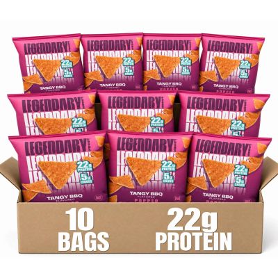 Legendary Foods 22g Protein Chips, Tangy BBQ, Popped Not Fried Snack