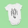 Hola Papi Spanish Pregnancy Announcement Baby Bodysuit One Piece 6 mo Black view 4