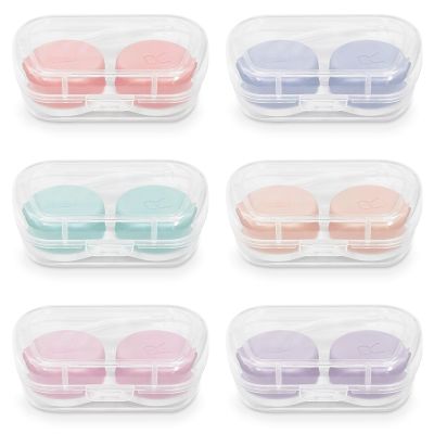 6-Pack Contact Lens Case Set for Travel Contact Lens Solution Ideal for Storing Multiple Pairs of Lenses and Color Contacts for Travel, Home, Office and Daily Use