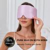 100% Mulberry Silk Sleep Mask for Women & Men Beauty Sleep, Adjustable Blindfold Silk Eye Mask for Sleeping Side Sleepers, Soft Pressure-Free Design for Home, Travel, Office, Nap view 2