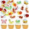 45 PCS Edible Insect Cupcake Toppers Summer Bugs Party Decorations Baby Shower Kids Birthday Party Cake Decorations Supplies view 1