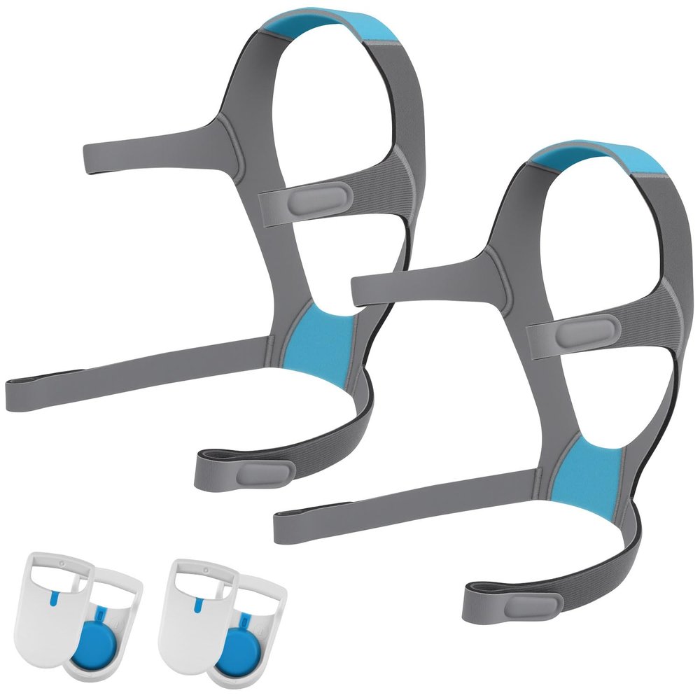 2 Pack N20 Headgear Compatible with AirFit/AirTouch N20 Nasal Mask, Soft Adjustable Replacement N20 Headgear Strap with 4pcs Magnetic Clips