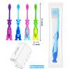 Akulgaci 200 Pack Kids Toothbrush Bulk Soft Bristles Toddler Cute Toothbrush with Suction Cup, Includes Travel Covers, Individually Wrapped Toothbrushes for Kid Home School Daycare Camp (Kangaroo) view 2
