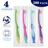 Akulgaci 200 Pack Kids Toothbrush Bulk Soft Bristles Toddler Cute Toothbrush with Suction Cup, Includes Travel Covers, Individually Wrapped Toothbrushes for Kid Home School Daycare Camp (Kangaroo) view 4