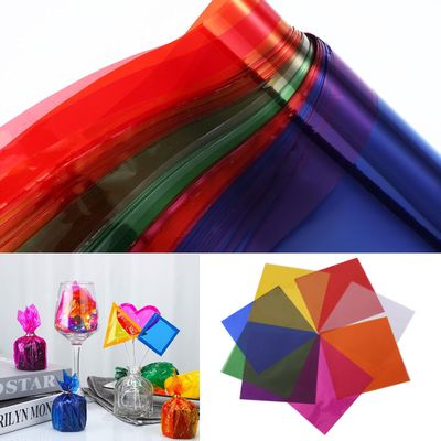 BetterJonny 240 Pcs Cellophane Sheets, 15.5X15.5cm Transparent Colored Cellophane Wrap Treat Candy Small Gifts Wrapping Colorful Plastic Sheets for DIY Arts Crafts Decorations8-Colors