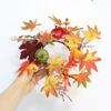2 pack Artificial Fall Wreath with Maple Leaves, Pumpkins and Berries, Autumn Candle Holder Decoration Set10cm view 3
