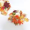 2 pack Artificial Fall Wreath with Maple Leaves, Pumpkins and Berries, Autumn Candle Holder Decoration Set10cm view 4