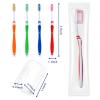 100 Pack Bulk Toothbrush Package with Covers Premium Quality Individually Wrapped Tooth Brushes, Soft Bristle Toothbrushes for Adults & kids, Hygienic Cap for Donations, Travel, Hotels, Homeless view 2