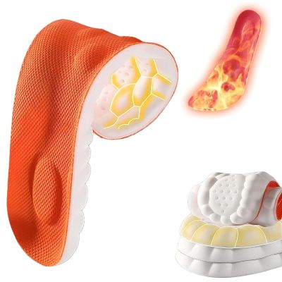 Insoles for Women Men,Insolex Youth,4D Memory Foam Arch Support Insoles,Height Increase (2*Orange,6-6.5)