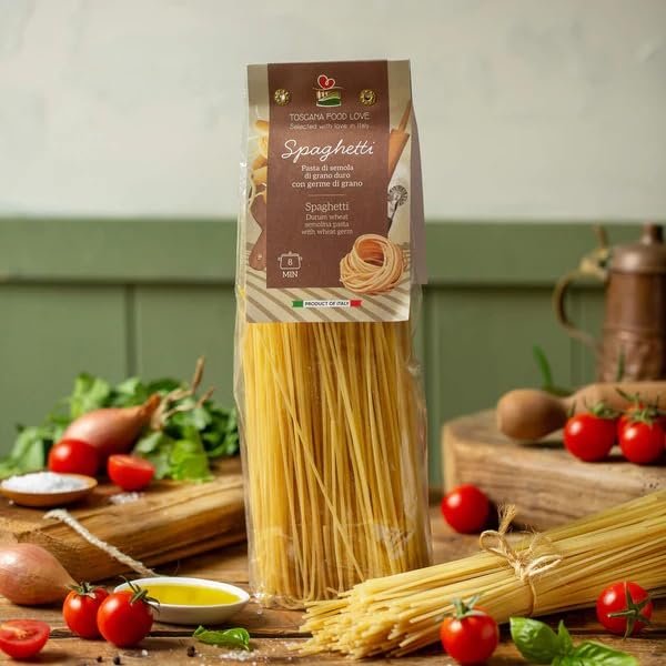 EMILIA FOOD LOVE | Spaghetti with Wheat Germ (2 Pack) 2x17.6oz (2x500g) - italian pasta (tuscan)