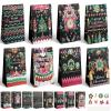 qiqee 64Pcs Christmas Treat Paper Bags Black Mini Xmas Party Candy Goodie Snack Bags For Holiday Gift Giving (64 Stickers 5"x3"x9.5") view 1
