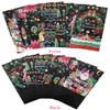 qiqee 64Pcs Christmas Treat Paper Bags Black Mini Xmas Party Candy Goodie Snack Bags For Holiday Gift Giving (64 Stickers 5"x3"x9.5") view 2