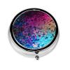 Round Pill Case for Purse or Pocket 2 Compartment Medicine Pill Box Portable Small Pill Organizer Glitter Sequin Spot Pillbox Travel Medicine Vitamin Cod Liver Oil Storage Box view 1