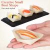 Tofficu 100PCS Disposable Wood Boat Plates Dishes: Sushi Boat Plates for Appetizers, Salad, Dessert | Small Boats Serving Trays, Bamboo Wooden Plate (8.5x6cm) view 3