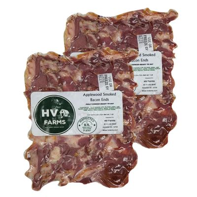 Hudson Valley Farms Duck Bacon Ends 2-Pack (1 Lb Each, 2 Lbs Total) | Uncooked Salt-Cured Smoky Bacon Pieces | Perfect for Recipes or Rendered Fat