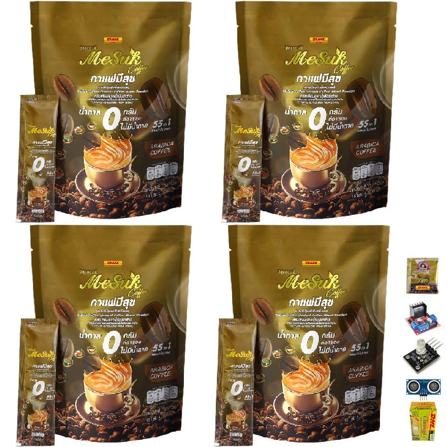 10 Sachets/Box(150g) Deliciuos Much Mellow Intense Fruit Snack MeSuk Coffee 55-in-1 Instant Mixed Arabica Roasted (of 4) By Beautygoodshop [Get Free For You Beauty Gifts]