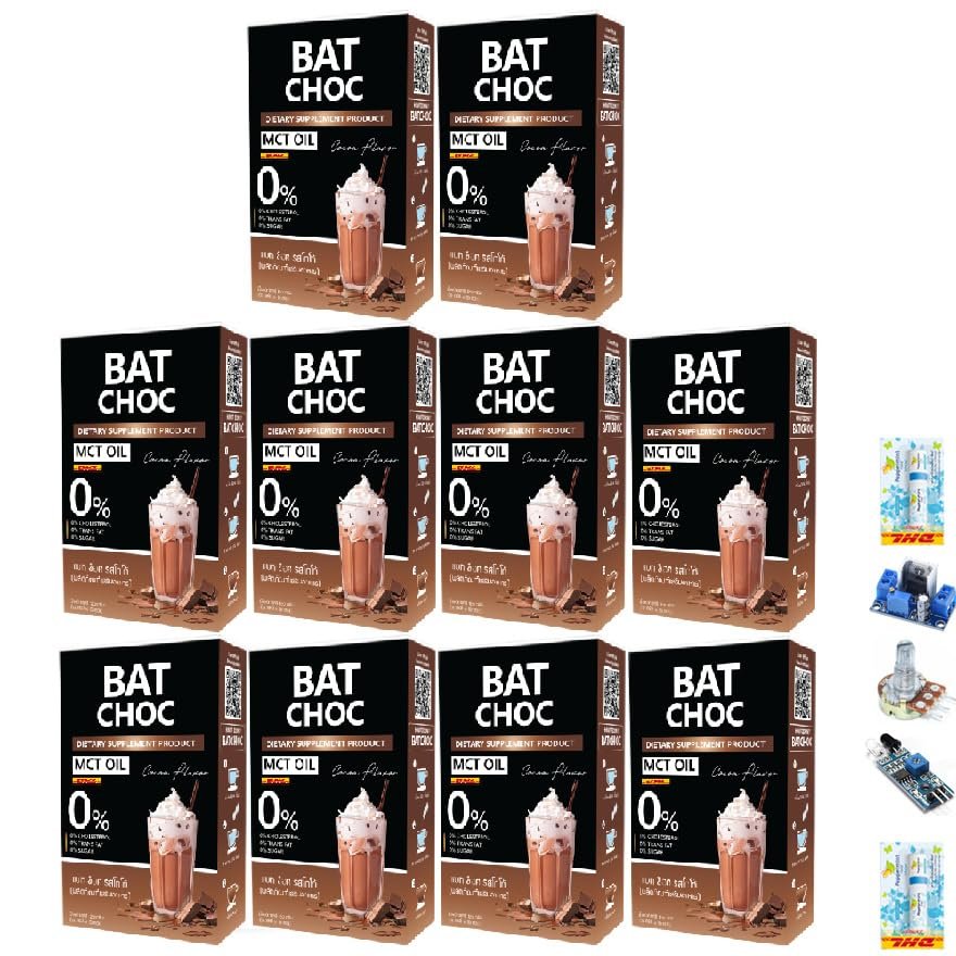 BatChoc Cocoa Flavor Rich Much Mellow No Sugar Delicious Roasted Fruit Snack 10 Sachets/Box Set 10 C713 By Thaigiftshop [Get Free Tomato Facial Mask]
