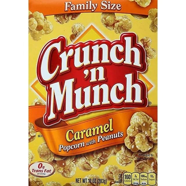 Family Size Caramel Popcorn With Peanuts 10 oz boxes (Pack of 6)