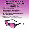 Medspex Calabria SOPHIA Color Therapy Reading Glasses +5.00 Gloss Black/Passion Purple Womens Fluorescent Light Sensitivity Chromotherapy Chakra Healing view 2