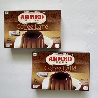 Ahmed Foods Coffee Latte Dessert Mix with Fresh Topping, 70g, Pack of 2