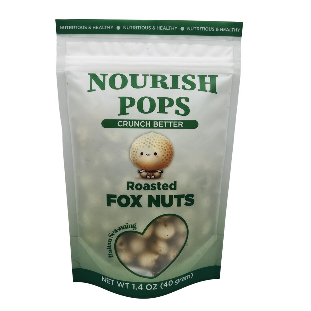 Nourish Pops - Roasted & Flavored Fox Nuts | Pack of 4 | Popped Water Lily Seeds | Healthy, Crunchy, and Nutrient-Rich | Premium Snacks (4, Italian)